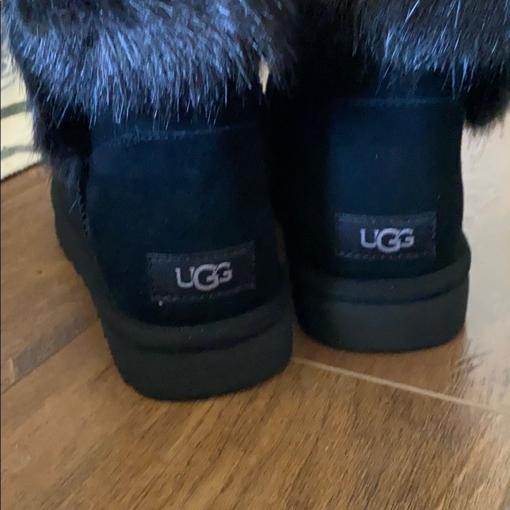 Brand new, black fur Ugg Boots